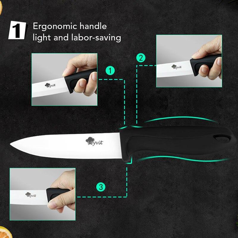 Ceramic Knife Set 3 4 5 6 Inch Kitchen Knife Set Fruit Vegetable Utility Slicing Zirconium White Blade Chef Knives