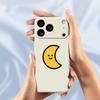 For iPhone 17 Pro Max Case Yellow Moon Pattern Printing Straight Edge TPU Phone Back Cover