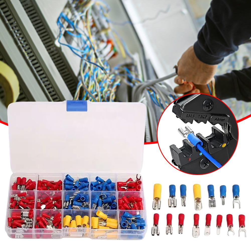 280Pcs Ring Lugs Rolled Terminals Assorted Kit Assorted Female Male Crimp Spade Terminals Male Female Insulated Terminals