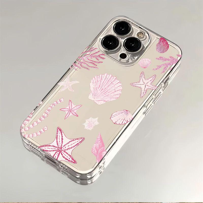 Чехол для телефона Ракушки Морская звезда для iPhone 17 Air 16 15 14 13 12 11 Pro Max Plus Mini X 8 7 Прозрачный чехол Fundas Аксессуар