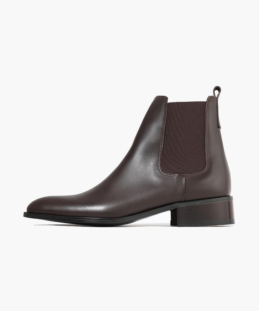Firenze Atelier Full-Grain Leather Minimal Chelsea Boots 3331 [Brown Fg]