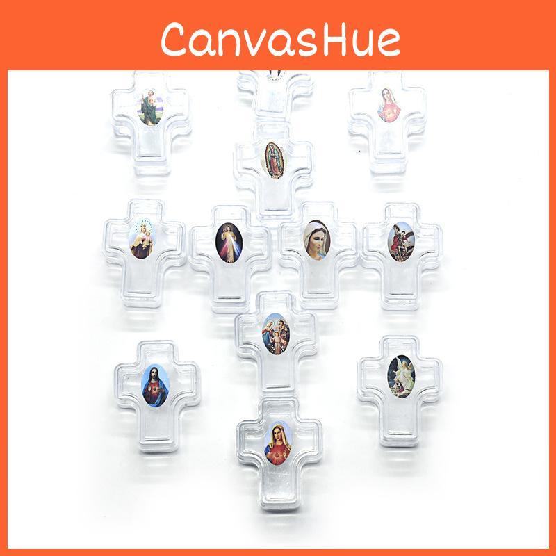 Прочная пластиковая коробочка для розария с уникальным случайным изображением для подарков на крещение и свадьбу