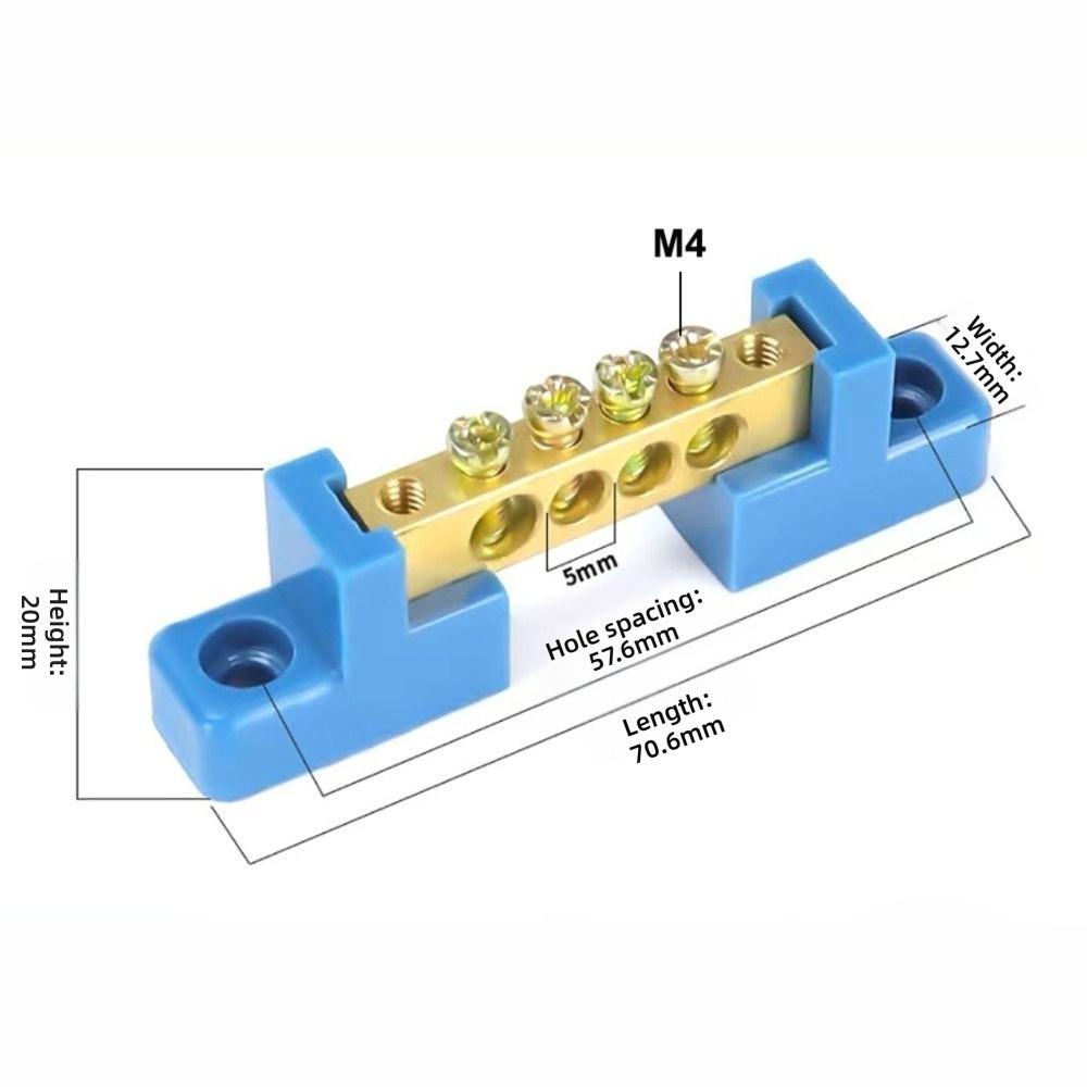 4/6/8/10/12 Отверстий Медная Заземляющая Шина Тип Высокий Мостик Нулевая Заземляющая Проводка Соединение Распределительная Коробка