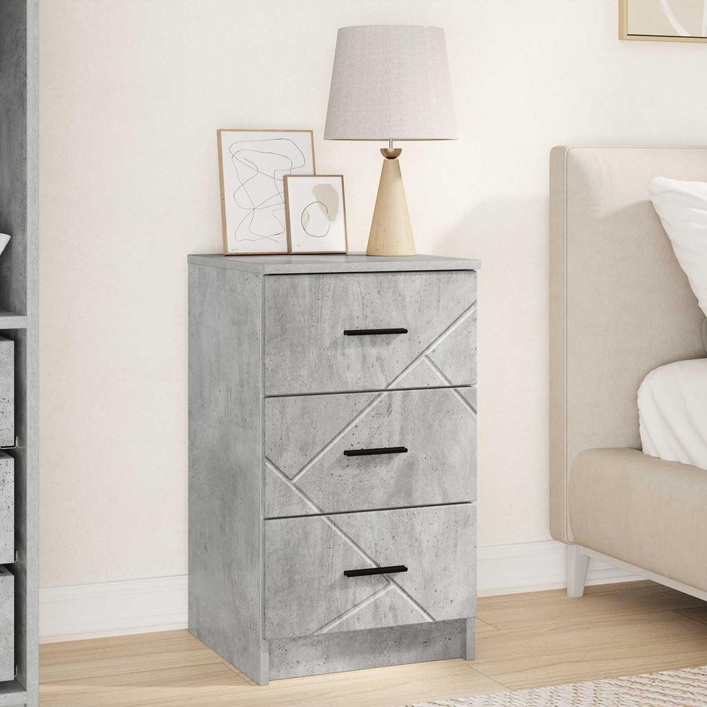 Nightstand Concrete Grey 38 x 38 x 66 cm Particleboard