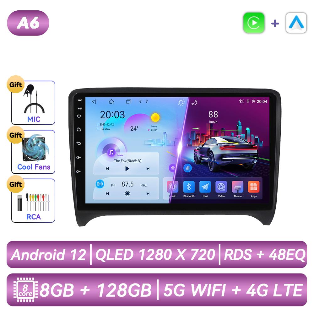Car Radio For TT MK2 8J 2006 - 2014 Android Multimedia Video Player Navigation GPS Carplay Touch Screen Auto Stereo Intelligent Systems WIFI BT