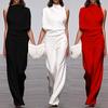 Fashion Women OL Elegant Plain Wide Leg One Shoulder Long Playsuit Jumpsuit