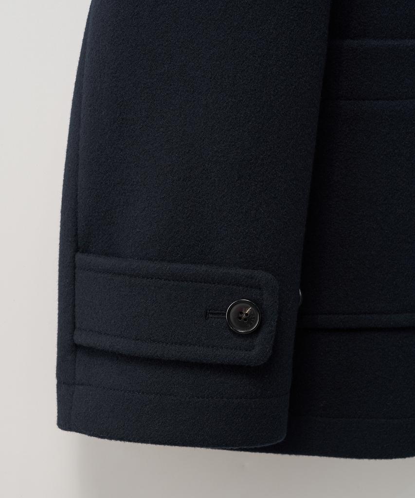 Satur (W) Hooded Wool Blend Duffle Half Coat Navy