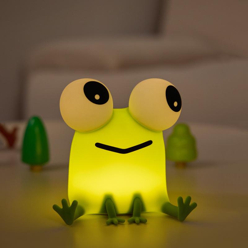 Cute Animal Silicone Night Light Fox Frog Nursery Sleeping Lamp Rechargable Duck Touch Sensor Beside Lamp For Bedroom Decor