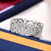 Sterling Hollow Pattern Design Women Rings Brilliant Cubic Zirconia Bridal Wedding Accessories New Trendy Jewelry