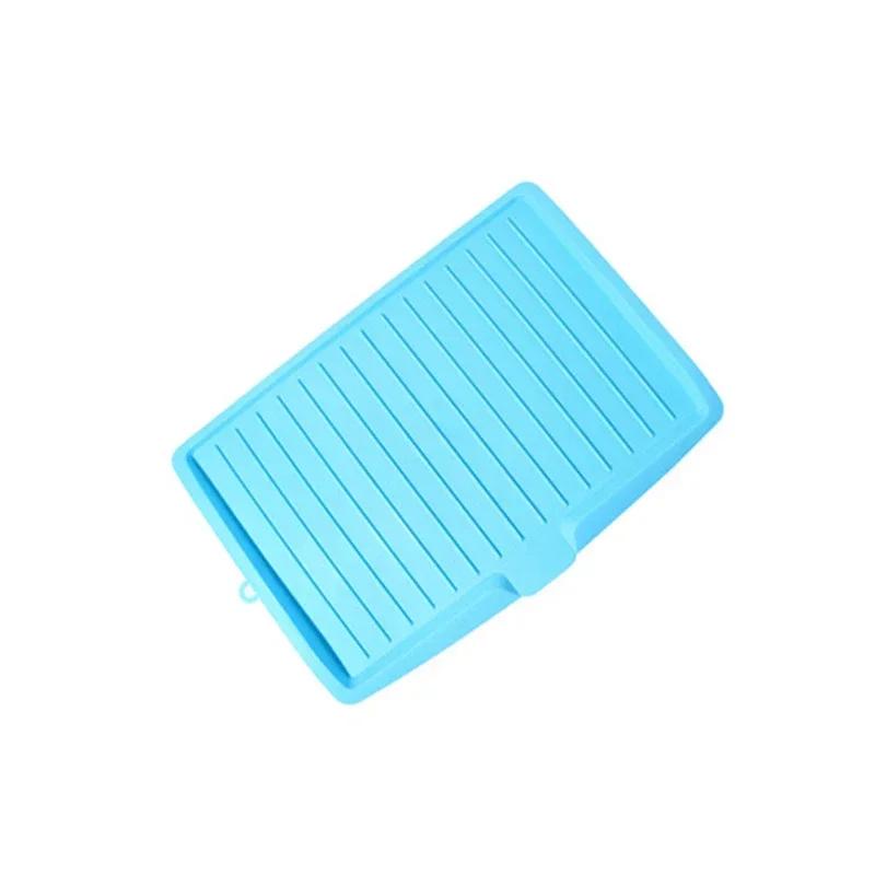 Kitchen Drain Pad Rectangle Dish Drainer Tray Kitchenware Spoon Mat Vegetable Fruit Drying Rack Cleaning Brushes Sponge Holder