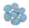 Natural Blue Flash Rainbow Moonstone Cabochons - Oval Loose Gemstones for Jewelry Making