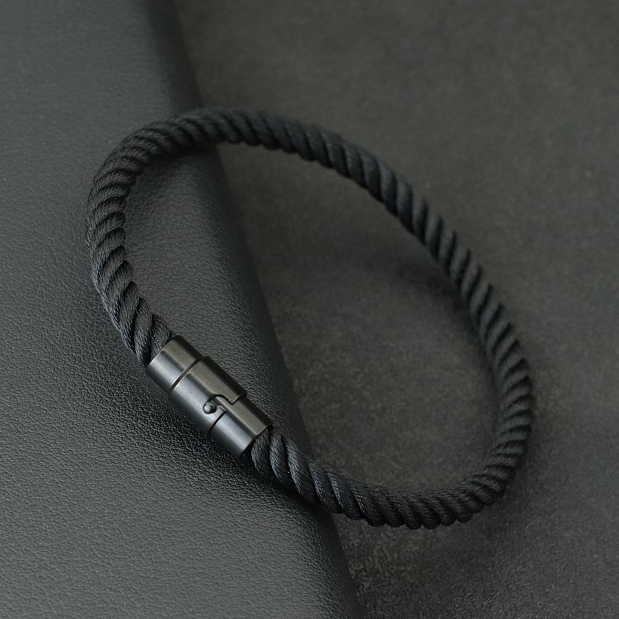 Simple Style Mens Bracelet Black Magnetic Buckle Paracord Braslet Bangle Ethnic Nautical Rope Braclet Leisure Pulseira Joias