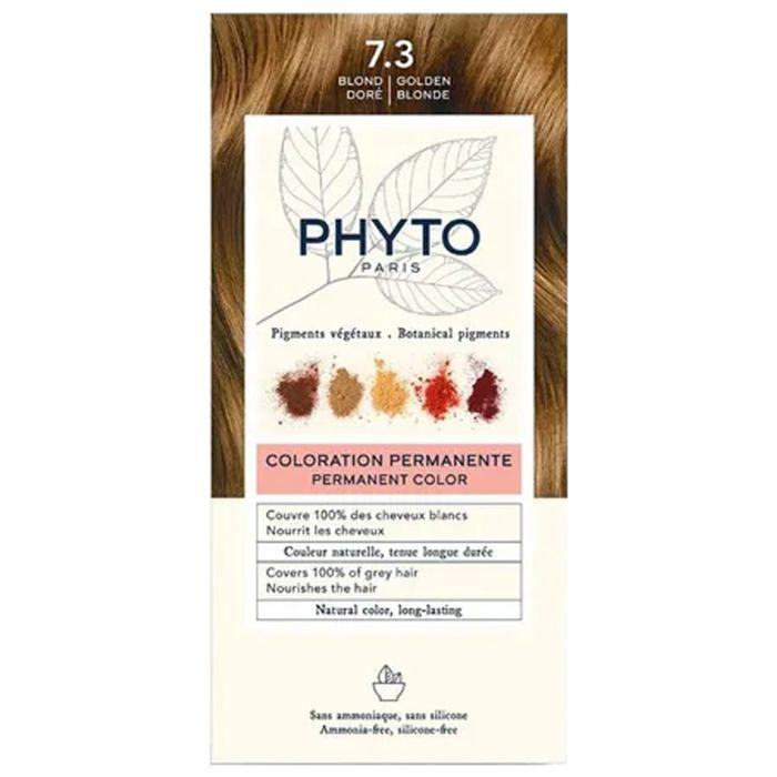 Стойкая краска для волос - Phyto - 7,3 Золотистый блонд - Без аммиака - Все типы волос - Интенсивный блеск