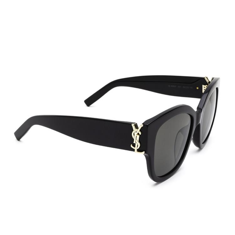 Saint Laurent Solid Design Square Sunglasses Unisex sunglasses Black SLM95/F-001