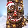 Easy Install Tree Face 5 Pcs/Set Outdoor Decor, Christmas Resin Art with Unique Trunk Decoration Santa Hat, Funny Eyes Nose Mouth Set for Garden Yard