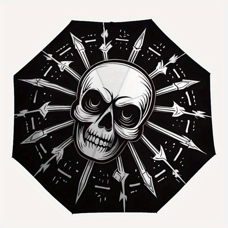 1pc Skull Automatic Open/Close Umbrella, Ideal Fan Gift for Birthday, Christmas, Trendy Fashion yy250828034