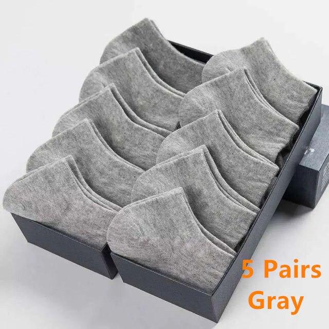 5 пар мужских носков-лодочек, черные, деловые, однотонные, дышащие, удобные, высокого качества до щиколотки