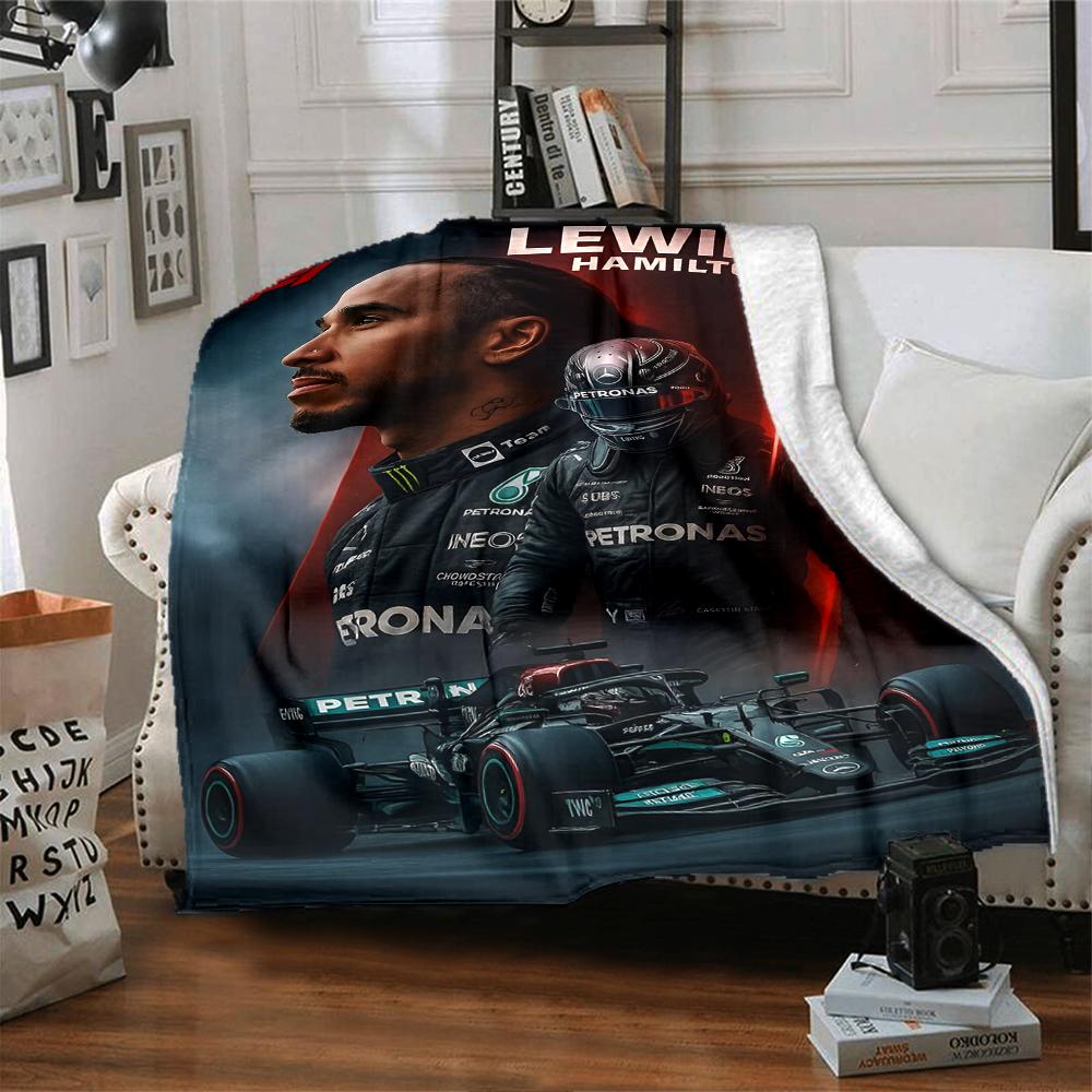 Lewis Hamilton Theme Printed Blanket - Perfect for Couch, Bed, Travel & Outdoor Use | Machine Washable, Cozy & Durable.