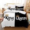 3D King and Queen Bedding Set Black Couple Room Duvet Cover Pillowcase 2/3 Holiday Gift AU210 * 240 Full Size Quick Drying Soft Home Textile