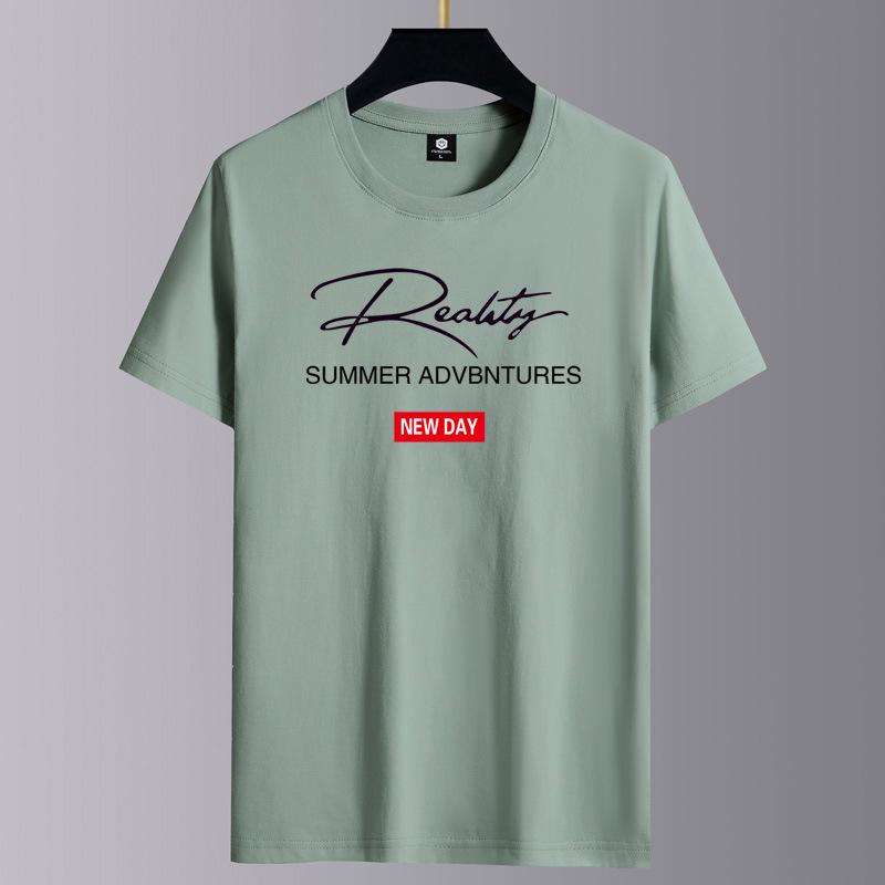 Мужская модная повседневная футболка свободного кроя с круглым вырезом и коротким рукавом