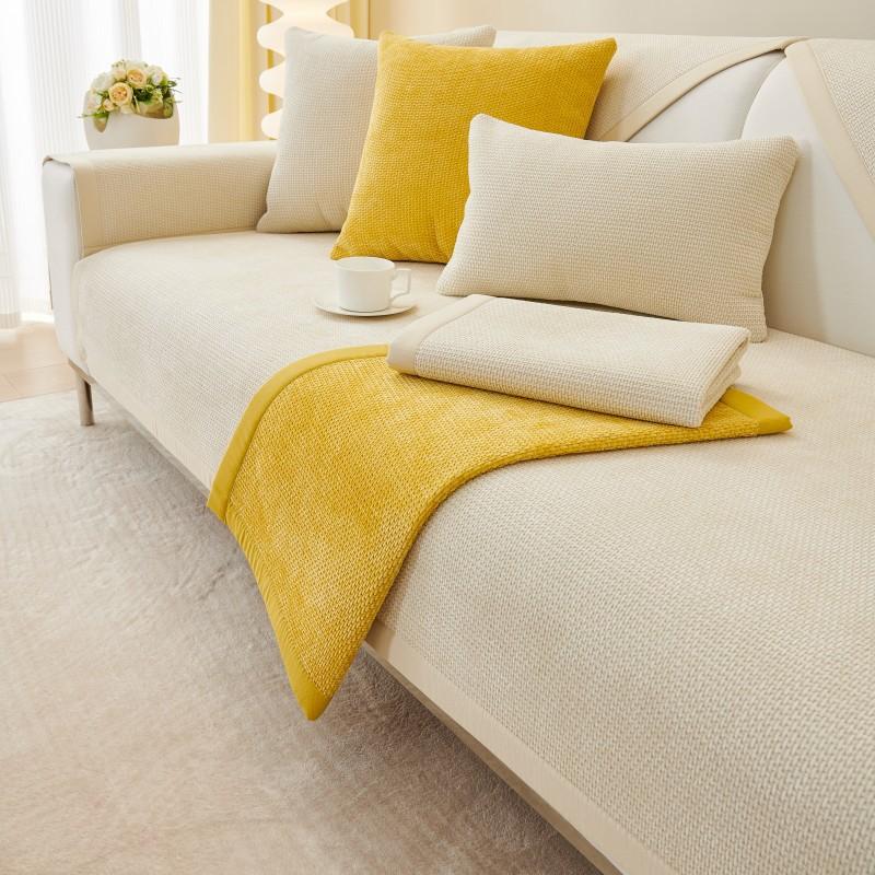 Modern Solid Color Sofa Cover Non-Slip Thick Chenille for Living Room Couch Cushion Mat Corner Sofa Cover Sofas Towel Home Decor