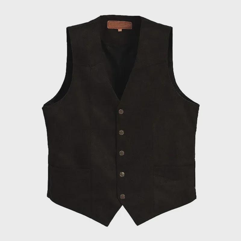 Men's Slim Fit Retro V-Neck Suit Vest for Casual & Formal Wear