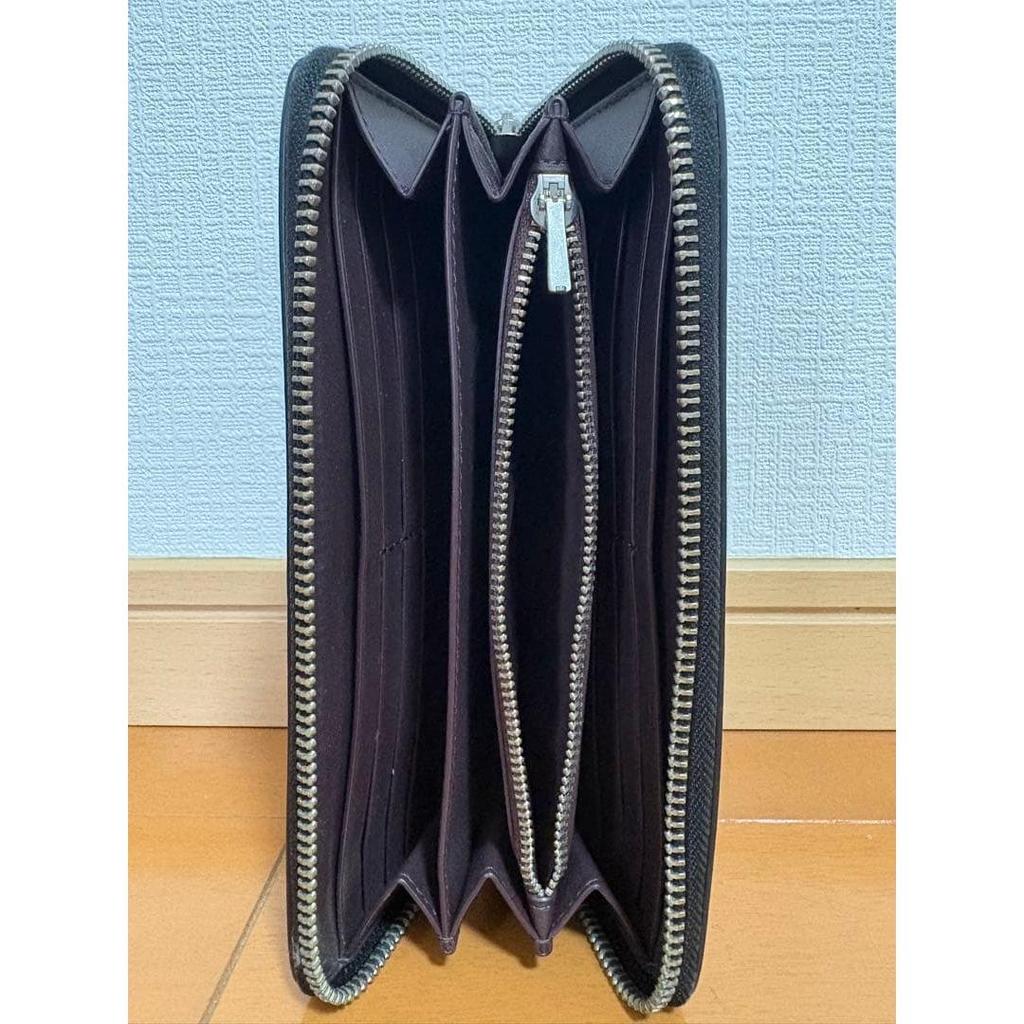 COACH Signature Long Wallet Round Zipper Black