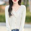 Женский легкий кардиган из 50% шерсти и 50% шелка Mulberry — универсальный трикотаж на все 4 сезона для комфорта и стиля в любое время года