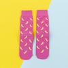 Women Creative Fruit & Hamburger Print Mid-Calf Socks Korean Style Casual Cotton Socks