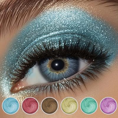 Яркие блестящие кремовые тени для век с кисточкой. Стойкие водостойкие неразмазывающиеся мерцающие тени для век, идеально подходящие для сценических вечеринок