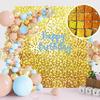 12Pc 30X30Cm Gold Shiny Birthday Party Backdrop Curtain Sequin Wedding Decoration Background Baby Shower Decor Adult Anniversary
