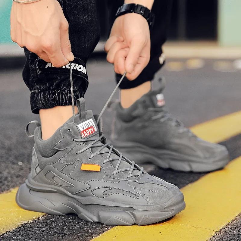 Shoes for Men 2026 Autumn Men's Vulcanized Shoes New High Top Lace-up Designe Sneakers for Men Trendy and Versatile Casual Shoes