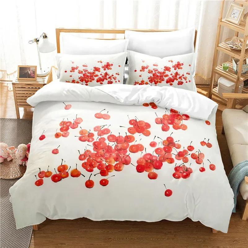 3D Summer Tropical Fruit Duvet Cover with Pillowcase King Full Size Queen Double Bed Quilt Case Linens Single Twin Bedding Sets