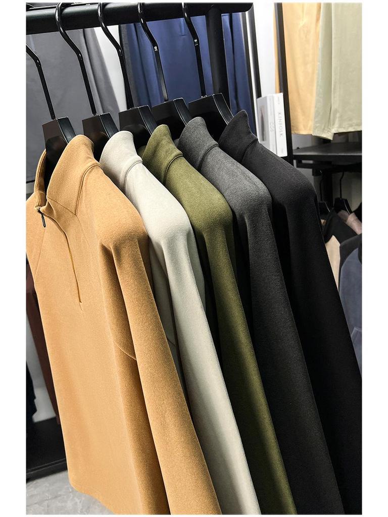 Мужская термофлисовая толстовка с полумолнией и длинным рукавом