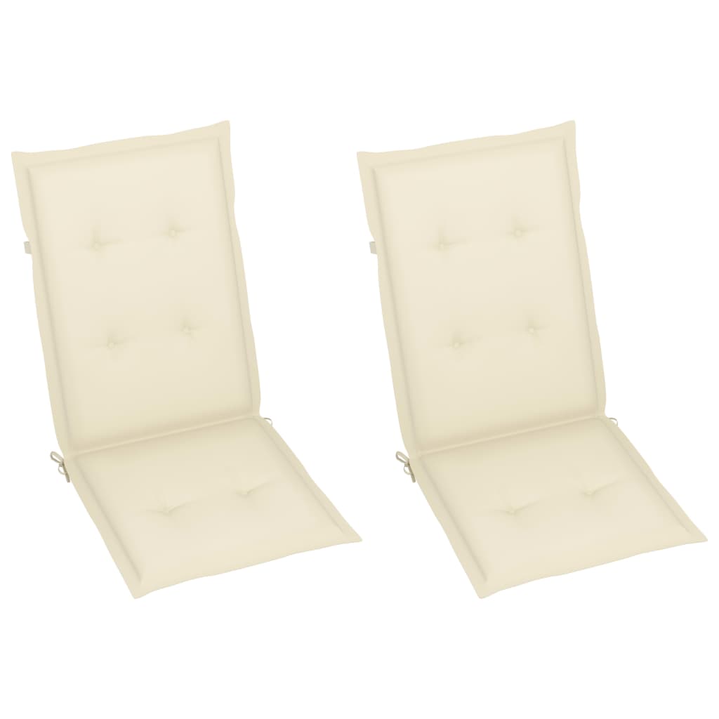 Garden Lounge Chairs 2 pcs with Cushions Solid Acacia Wood
