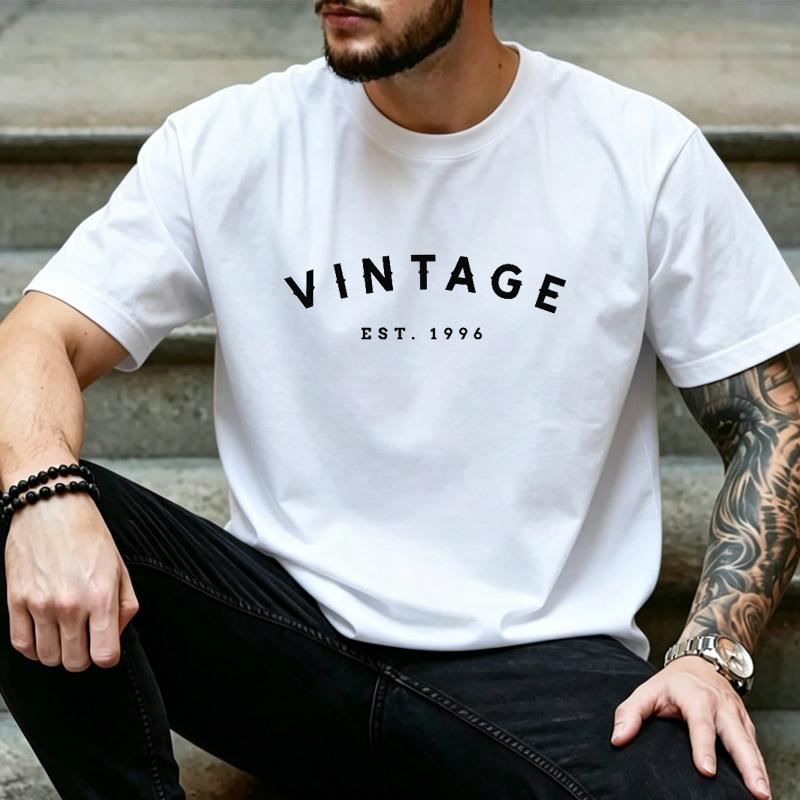 Vintage Est 1996 Minimal Distressed Font Graphic T Shirt Unisex Unisex Unisex 28th Birthday Crew Neck Casual Gift Tee