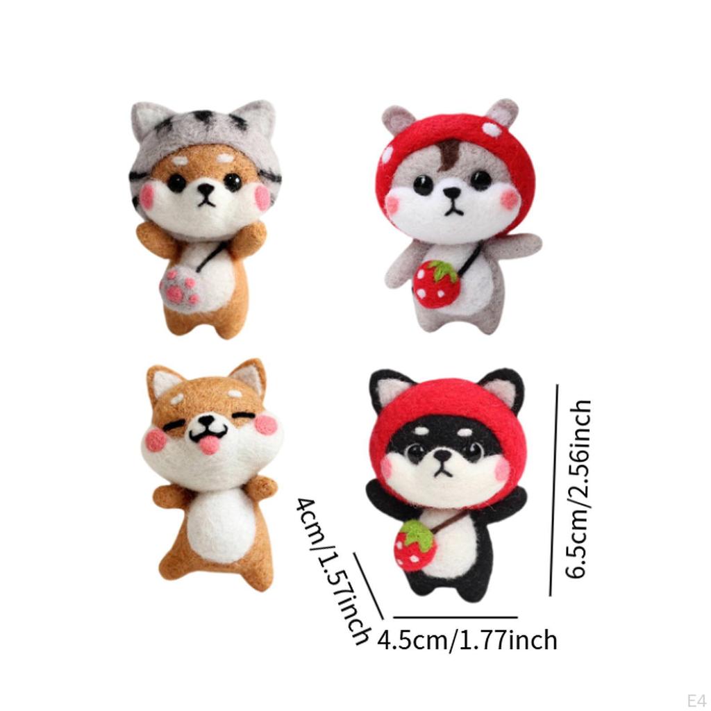 Набор для валяния, набор кукол-животных, симпатичные принадлежности для валяния из шерсти, материал для войлока своими руками