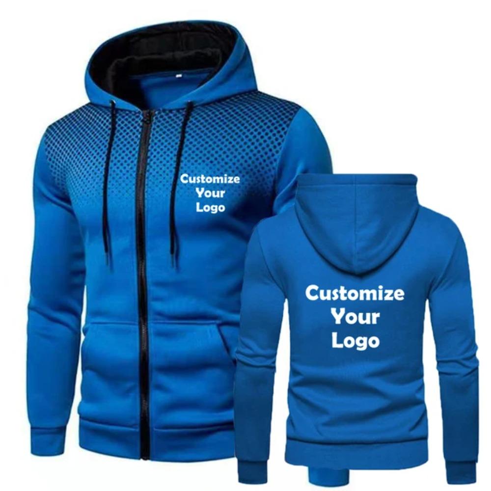 Индивидуальная толстовка diy01 Модная мужская толстовка Повседневная куртка на молнии Хлопок Шерсть Теплая толстовка Спортивная одежда Хип-хоп Спортивная одежда