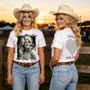Vintage Dolly Parton Portrait T-Shirt Some Wine Takes Toke Deep Rants Graphic Tee 100% Polyester Western Cowgirl Unisex Casual Short Sleeve Tops