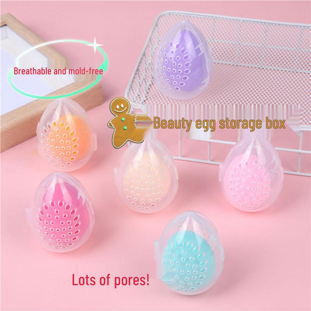 Portable Makeup Sponge Holder - Breathable, Anti-Mold, Dustproof Eggshell Storage Box