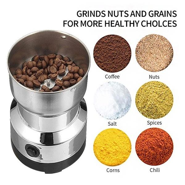 Electric Stainless Steel Coffee Bean Grinder Home Grinding Milling Machine 220V Coffee Beans Grind Kitchen Accessories