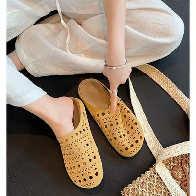 Полые и дышащие отверстия женские летние сумки на голову, полушлепанцы конфетных цветов на одном педале