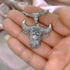 New Style Fashionable and Personalized Men Creative Domineering Zodiac Ox Head Pendant Necklace