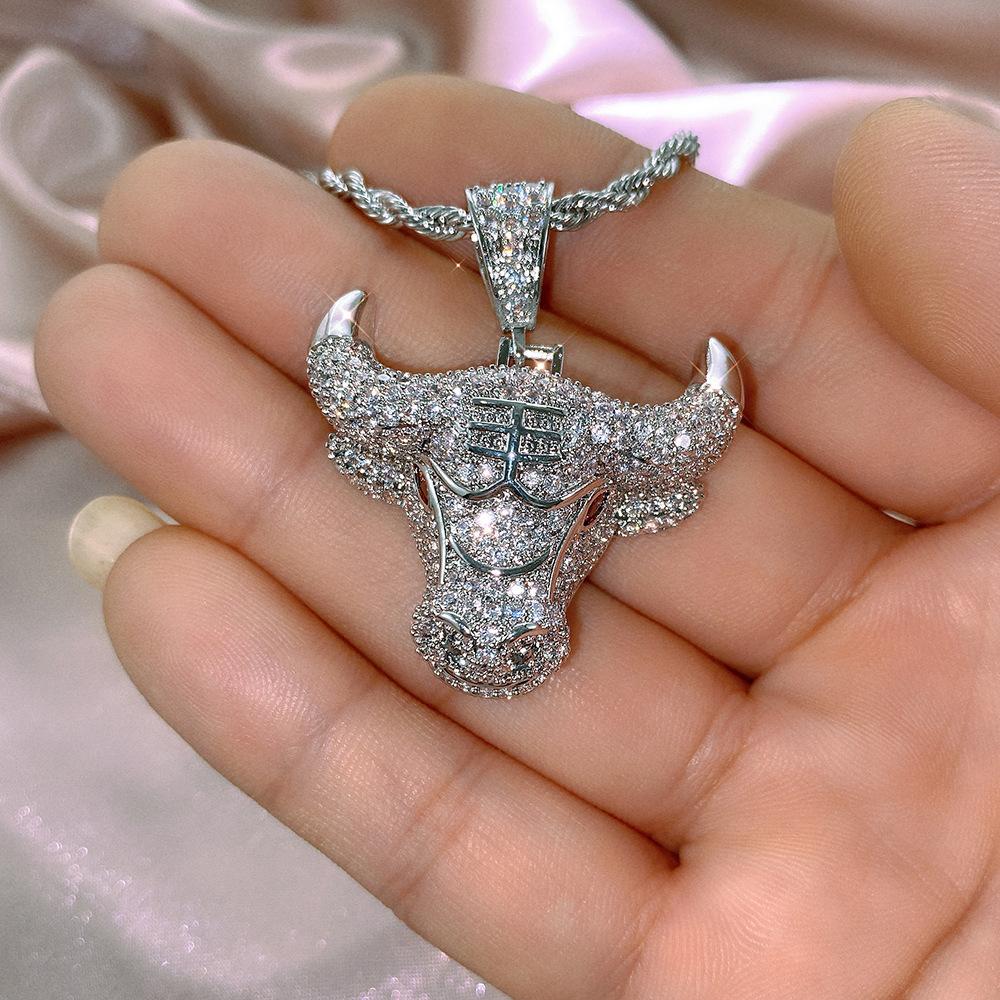 New Style Fashionable and Personalized Men Creative Domineering Zodiac Ox Head Pendant Necklace
