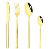 4Pcs Black Gold Cutlery Set Knives Fork Spoon Dinner Tableware Stainless Steel Dinnerware Party Kitchen Flatware Silverware Set