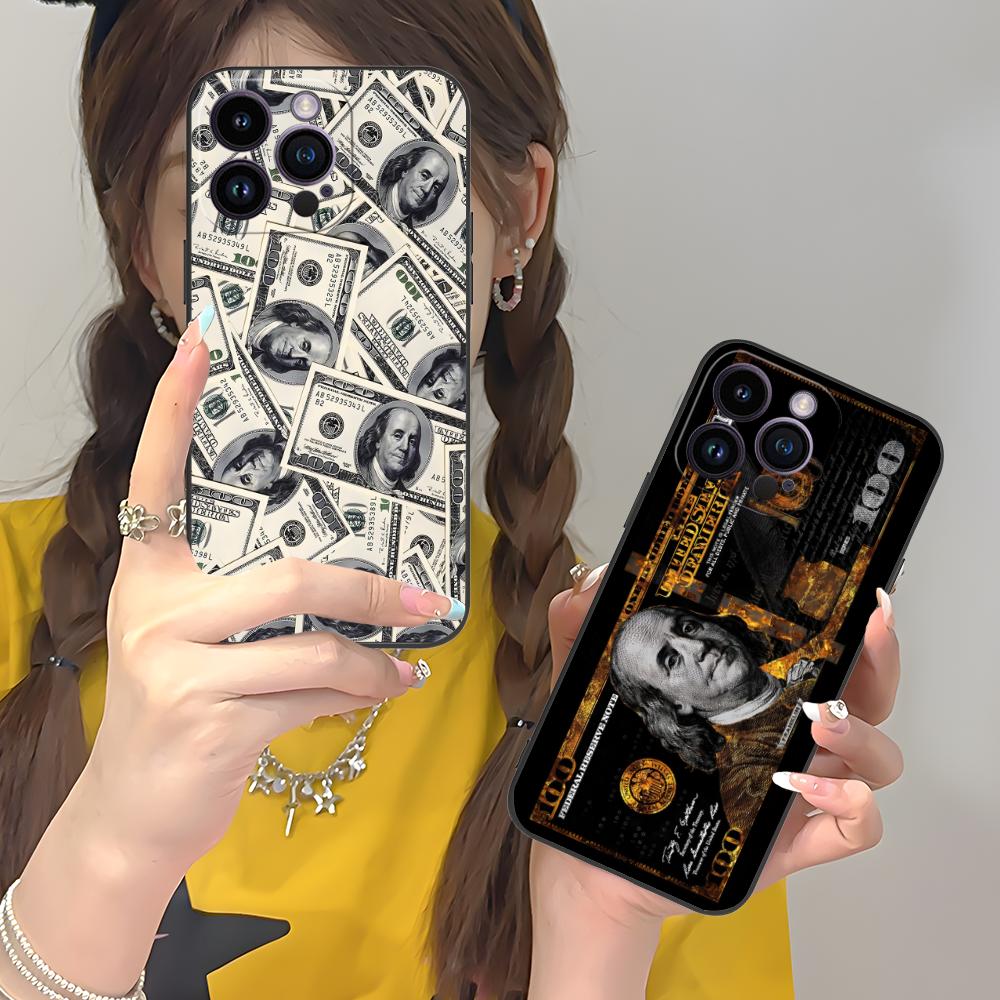 Чехол для телефона с принтом долларов США для iPhone 17 16 15 14 13 12 11 X XR XS 8 7 Air Pro Max Plus Mini Мягкий ударопрочный чехол из ТПУ
