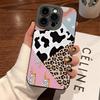 Креативный леопардовый коровий силиконовый чехол для телефона для iPhone 15 14 11 Pro Max 12 13 Mini 7 8 Plus X XR XS Max Мягкая противоударная крышка