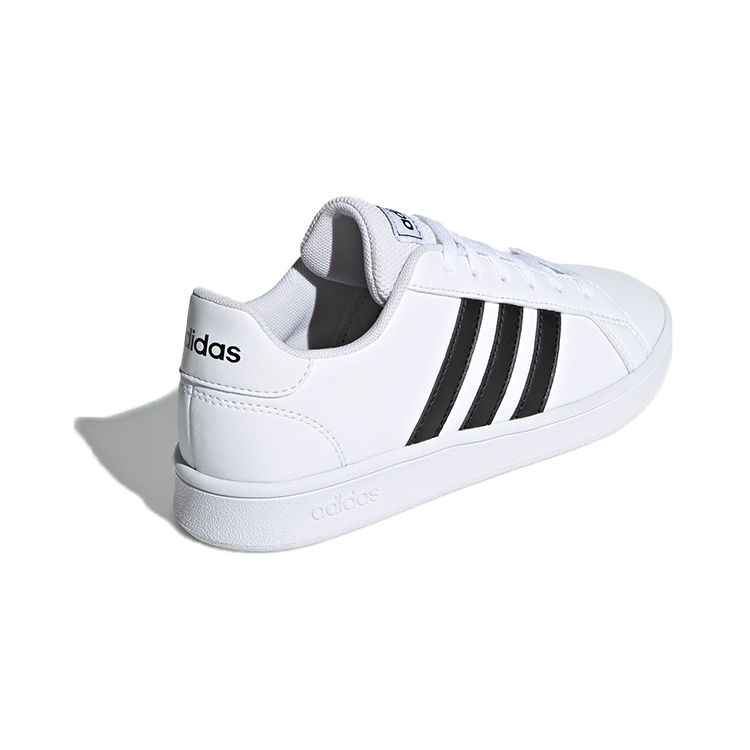 Adidas Grand Court J White Black Детские кроссовки Cloud-White Core-Black EF0103