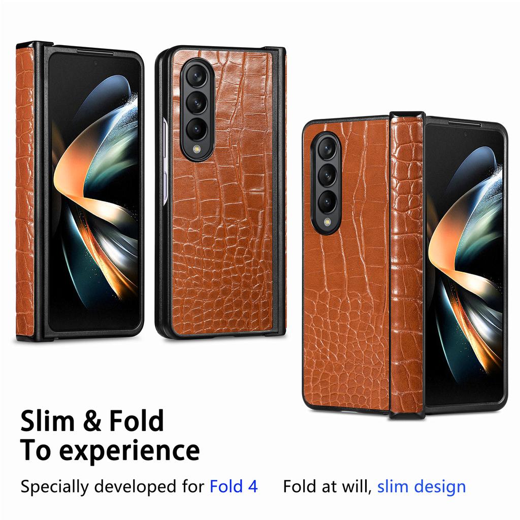 Нескользящий роскошный тонкий чехол из крокодиловой кожи для Samsung Galaxy Z Fold4 Fold3 Fold 4 5g Zfold4 Fold 3 Модная сумка для телефона