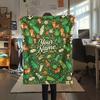 Custom Name Forest Animal Flannel Blanket, High quality Comfortable for All Seasons, Home Decor, Warmth and Comfort